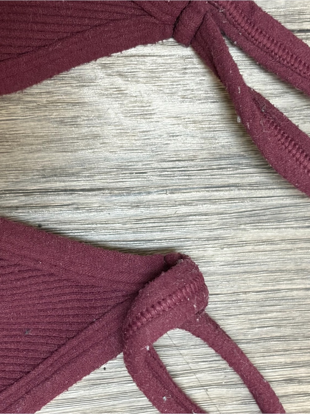 (#26) Free People Movement The Class Collection Ribbed Deep V Crop Top M/L Burgu - Picture 4 of 8